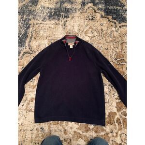 Vintage Eddie‎ Bauer Quarter Zip Pullover Mens Extra Large Blue Sport Shop